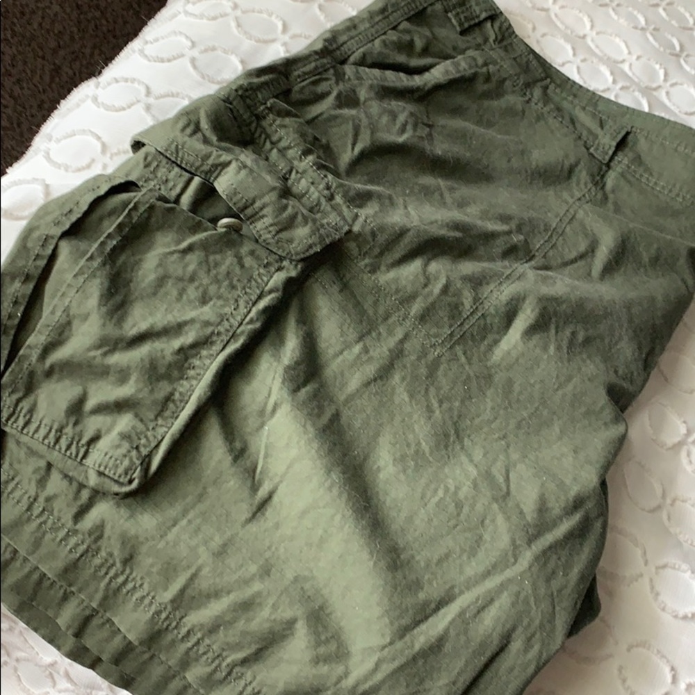 Green cargo shorts